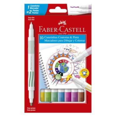 Imagem de Canetinha hidrográfica contorna e pinta - Faber Castell