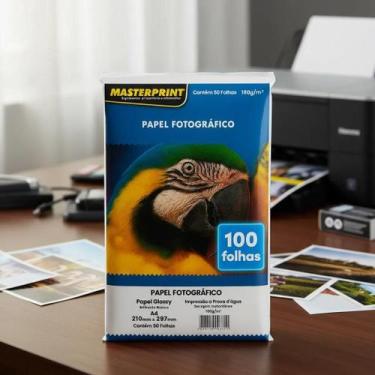 Imagem de Papel Fotográfico 180g A4 Brilhante 100 Folhas Glossy Branco - Maxprin