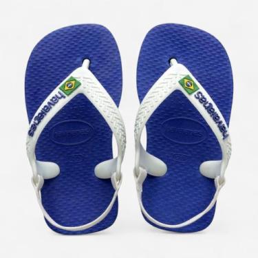 Imagem de Chinelo Havaianas Baby Brasil Logo Azul, Azul naval, 22