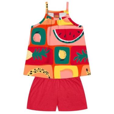 Imagem de Conjunto Roupa Infantil C/ Alcinhas Salada de Frutas Kyly Divertido De