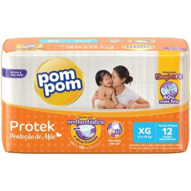 Imagem de Fralda Pom Pom Protek Proteção de Mãe - XG 12 Unidades, XG, 12 Unidade