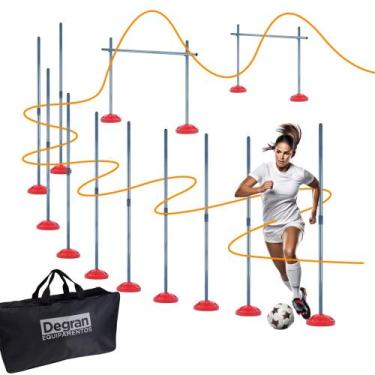 Imagem de Kit  Treino Funcional e Agilidade 10 Zig Zag 2 Saltos e Bolsa - Degran