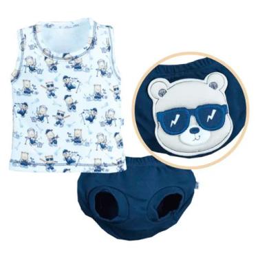 Imagem de Conjunto Bebê Menino Regata Tapa Fralda Algodão Upi Uli - RN, RN