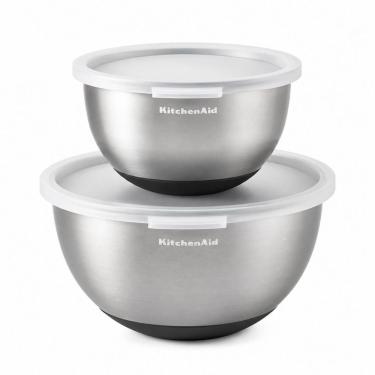 Imagem de Conjunto 2 Tigelas KMS212OSSSA Multuso 1,4L e 2,8L Aco Inoxidavel com Tampas para Cozinha Kitchenaid