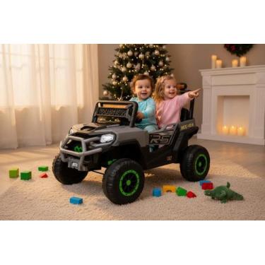 Imagem de Carrinho Elétrico Infantil Jipe Force Cinza 2 Lugares UNITOYS