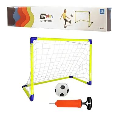 Imagem de Kit Futebol BR952 com Trave de Gol e Bola Bomba Portátil Verde Multikids