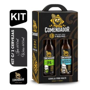 Imagem de Kit Degustação Cerveja Comendador Ipa E Weiss 600ml - Cervejaria Comen