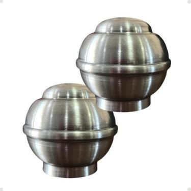 Imagem de Par de Ponteira Bola para Varão de Cortina 19mm - FOSCO/TITÂNIO - ART 