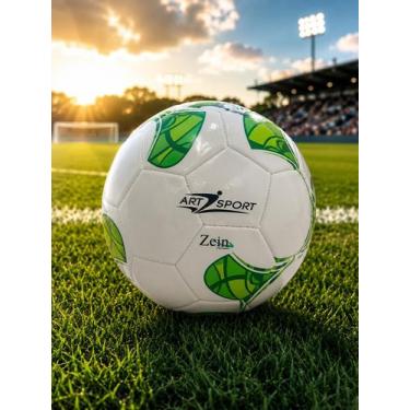 Imagem de Bola Fubebol de Campo Nº 5 de 68cm Estampas Sortidas Cor:Branco/Verde 