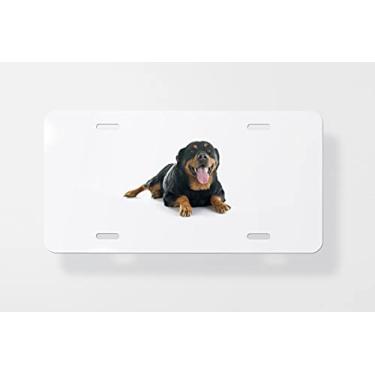 Imagem de Rottweiler 1 Capa para placa de carro – Capa para placa de carro – Capa para moldura de placa de carro 15 x 30 cm