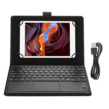 Imagem de Teclado sem fio BT - com capa de proteção e suporte - teclado recarregável Bluetooth Touchpad 100 horas - teclado sem fio ultra fino portátil - para Tablet PC de 9,7 a 10 polegadas