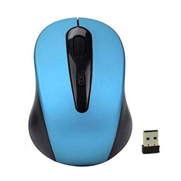 Imagem de heave Mouse PC Home Office 3 teclas 1600DPI 2.4GHz Mouse sem fio com receptor USB, mini mouse óptico portátil de longa duração da bateria para PC Laptop-Azul