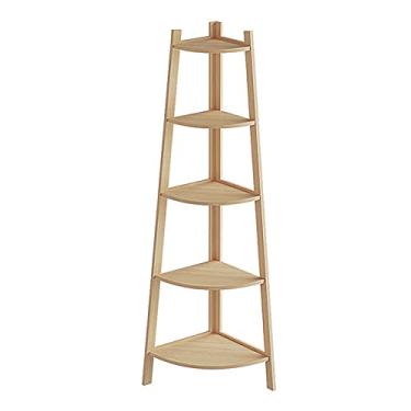 Imagem de Carrinho de cozinha elegante para prateleira de canto com prateleira de prateleira, suporte para parede, estante inclinada, estante de livros, para escritório, sala de estar, 5 prateleiras de vegetais para cozinhas (cor: C)