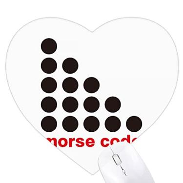 Imagem de Mousepad Point -to-point Representation Morse Code Heart Tapete de borracha para escritório