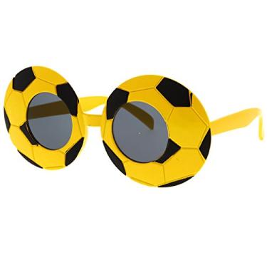 Imagem de grinderPUNCH Óculos de sol para fantasia de Halloween, festa assustadora para homens e mulheres adultos, Futebol - amarelo, Large
