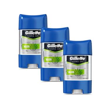 Imagem de Kit 3 Desodorantes Gillette Antitranspirante Gel Hydra Aloe 86g