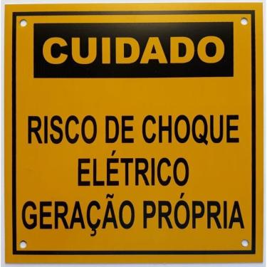 Imagem de Placa Cuidado - Geração Própria  - Padrão CPFL Tam 13x13 c/ 100un