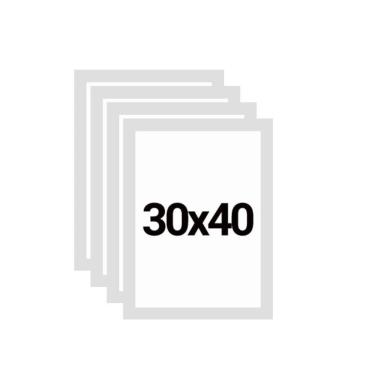 Imagem de KIT 4 Molduras 30x40 com Eucatex (MDF) Branca