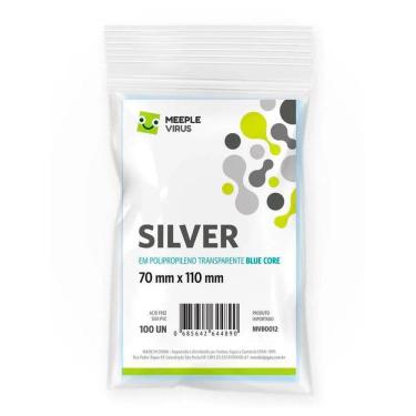 Imagem de Shields Sleeves Silver 70 X 110mm Blue Core Meeple Virus 100 unidades