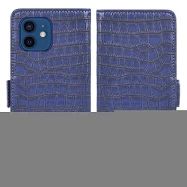 Imagem de GSYH Capa flip para iPhone 13 Mini/13/13 Pro/13 Pro Max, capa carteira de couro legítimo slots para cartão Kickstand TPU à prova de choque dupla fivela magnética proteção para câmera, azul, 13pro 15,1 cm