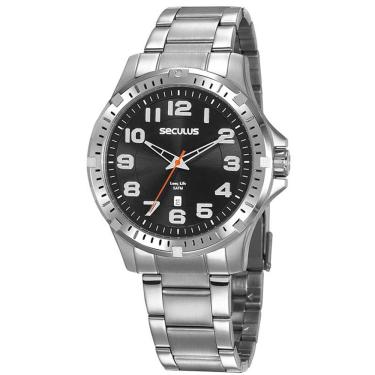 Imagem de Relógio Seculus Masculino Prata Long Life 20787G0SVNA2 Analógico com Calendário