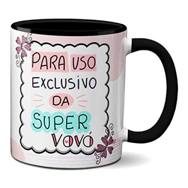 Imagem de Caneca Para Uso Exclusivo Da Super Vovó Feliz Dia Dos Avós (Preta)