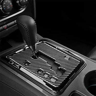 Imagem de FINMOKAL Tampa Do Painel Do Câmbio De Marchas Adesivo Fibra De Carbono Para Dodge Challenger 2008-2014 Preto, Fibra De Carbono