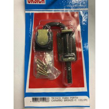 Imagem de Trinco Fecho Para Porta Camarão Bronze 1 Peça Com Parafuso