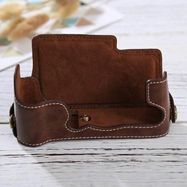 Imagem de HONGYAN capa da câmera 1/4 de linha de polegada PU couro câmera metade da casa base para fujifilm x-e3 acessórios para câmera