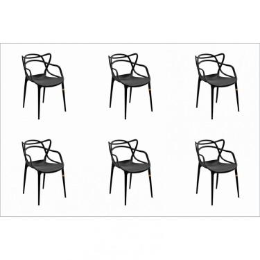 Imagem de Conjunto 6 Cadeiras Allegra Rivatti Preto