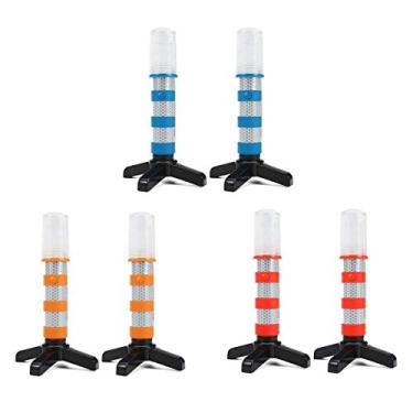 Imagem de 2 peças multifunções LED Emergência Estrada Flares Base Magnética Suporte Vertical 2 peças 3 em 1 LED Piscando Estrada Emergência Beacon Flares Kit Cor 3 Cores