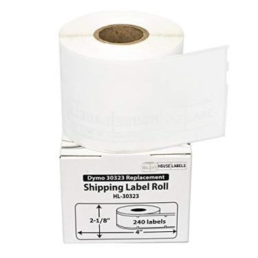 Imagem de HOUSELABELS Etiquetas de envio compatíveis DYMO 30323 (2-1/20.3 cm x 10.2 cm), adesivo permanente forte, compatível com DYMO LW 450, 4XL, impressoras de mesa Rollo & Zebra, 6 rolos/1440 etiquetas