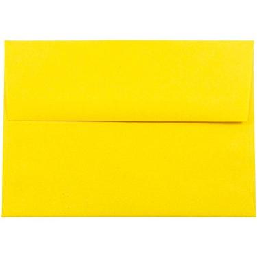 Imagem de Envelopes de convite colorido JAM PAPER A7 - 14 x 19 cm - Reciclado amarelo - 50/pacote
