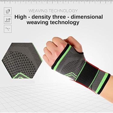Imagem de Tingpai Apoio de pulso manga metade do dedo Wrist Band Wrist suporte de pulso cinta manga de compressão pa homens mulheres