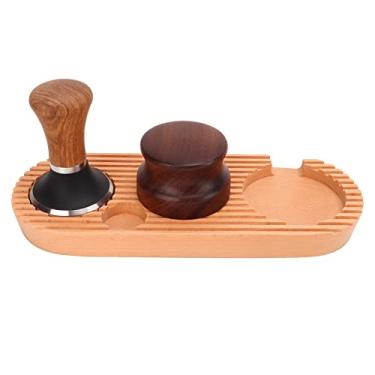 Imagem de caixa de batida de café expresso,Estação de suporte de adulteração de café expresso, suporte de adulteração de filtro de café para ferramenta barista cozinha em casa escritório bar loja bancada(58mm)