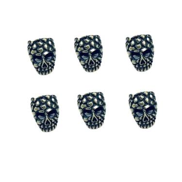 Imagem de 6 peças ferramentas DIY para atividades ao ar livre EDC latão contas criativas de caveira, cordão de paracorda de furo grande pingentes chaveiros acessórios (latão)