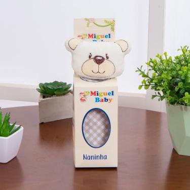 Naninha Para Bebe Bichinhos Com Porta Chupeta Pelúcia (Nuvem Azul)