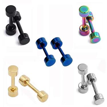 Imagem de EACHLP Brincos de Ponta, Aço Cirúrgico 316L, Hipoalergênico, Stud, Pacote com 5 Pares (Opção de 3 mm/4 mm/5 mm/6 mm/8 mm), Metal