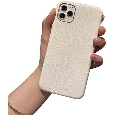 Imagem de DYIZU Capa de telefone com padrão de crocodilo, para Apple iPhone 11 Series Capa à prova de choque para telefone rígido capa protetora de telefone branca (tamanho: 5,8 polegadas)