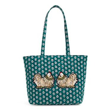 Imagem de Vera Bradley Bolsa feminina de algodão pequena Vera, Galinha francesa - Algodão reciclado