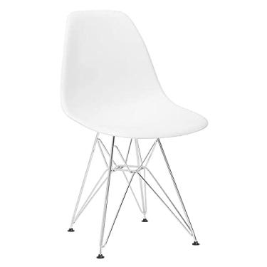 Imagem de Cadeira Charles Eames Eiffel DKR - Branco - Base aço cromado