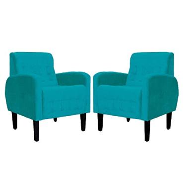 Imagem de Kit 02 Poltronas Luiza Para Escritório Suede Cores - DS Estofados