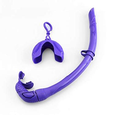 Imagem de Snorkel dobrável Fesjoy – Snorkel de silicone com estojo de armazenamento compacto feminino masculino tubo de respiração molhado para mergulho (roxo), snorkel