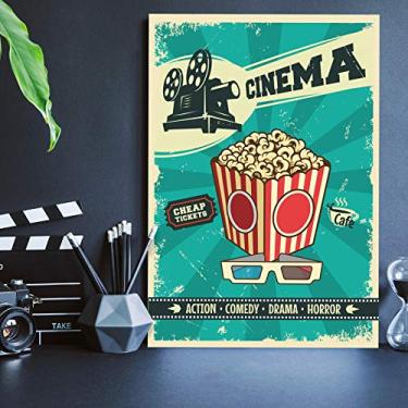 Imagem de Placa Decorativa Vintage Cinema Tickets 30x40cm