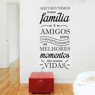 Imagem de Adesivo de parede frase família amigos tamanho 50cmx100cm