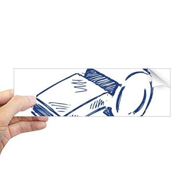 Imagem de DIYthinker Adesivo retangular de futebol de desenho animado apito de futebol azul decalque para janela notebook