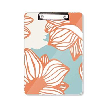 Imagem de Prancheta de tinta de planta laranja azul pasta, bloco de escrita A4