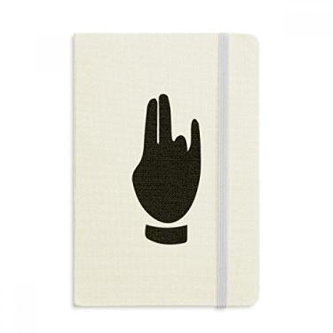 Imagem de Caderno com desenho de gesto preto, capa dura oficial, diário clássico