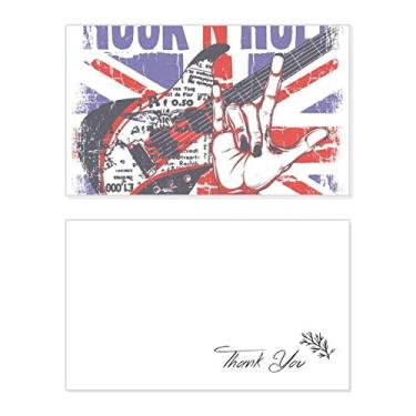Imagem de Rock Guitar Bandeira do país da Inglaterra Reino Unido Cartão de agradecimento aniversário aniversário saudações casamento agradecimento