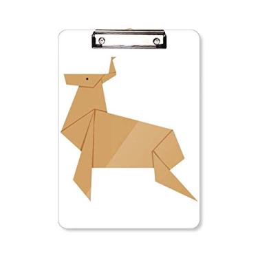 Imagem de Abstract Christmas Deer Origami Padrão Prancheta Pasta Escreva Placa de suporte A4